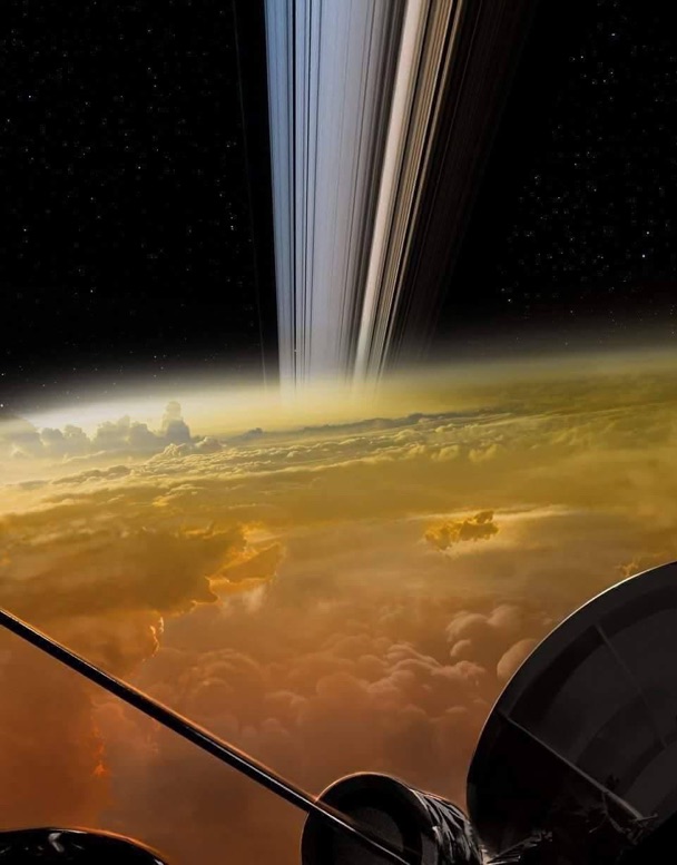 Saturn inside its rings