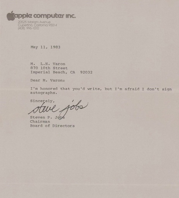 Steve Jobs letter